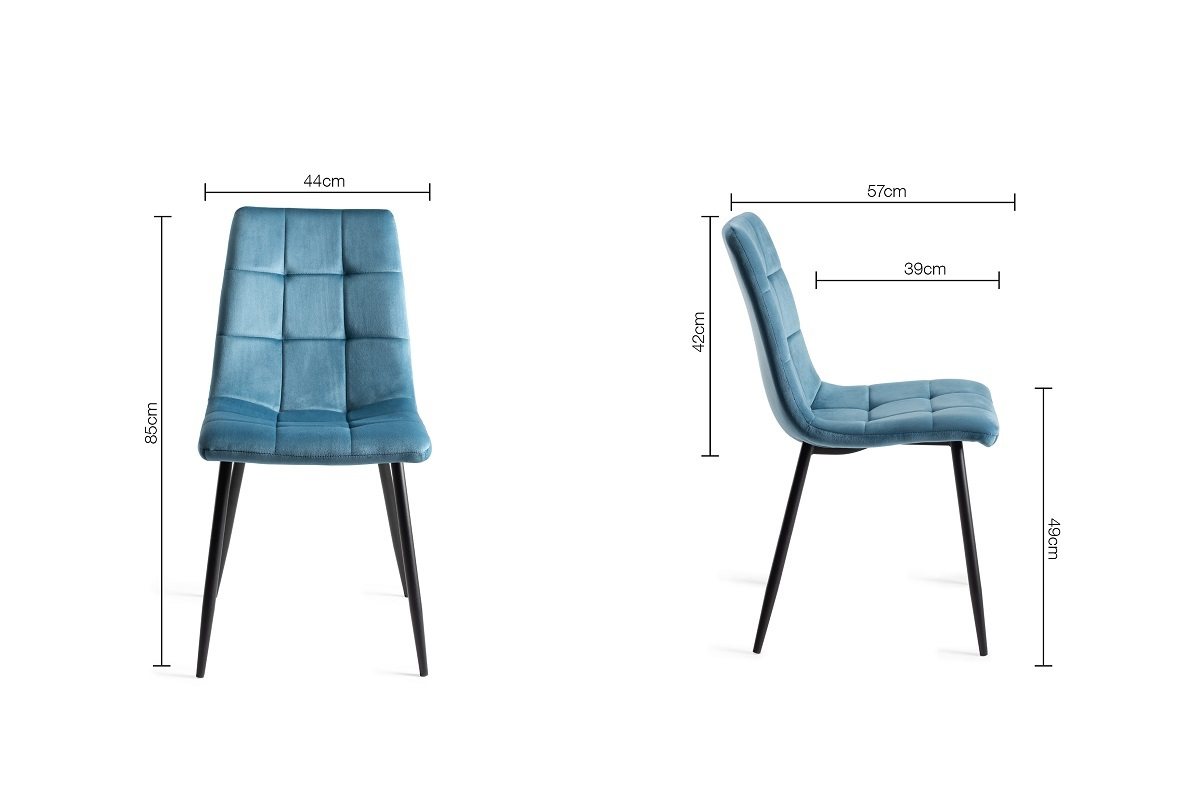 Johansen - Scandi Oak 6-8 Seater Extendable Dining Table & 6 Blue Velvet Mondrian Dining Chairs Specification