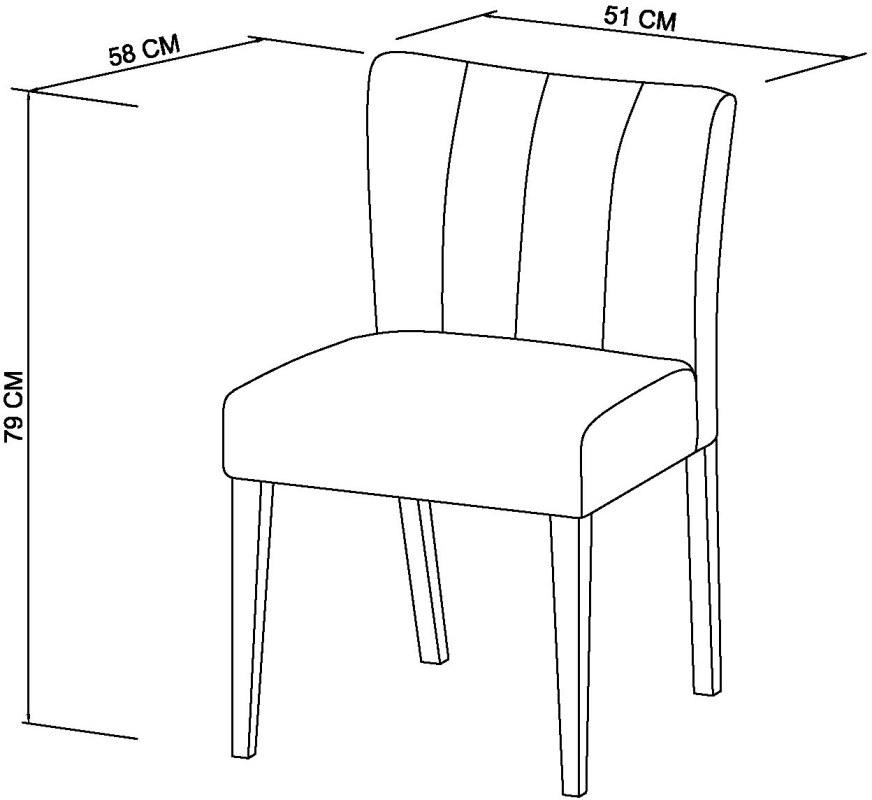 Blake - Dark Oak Gun Metal Velvet Dining Chair (Pair) Specification