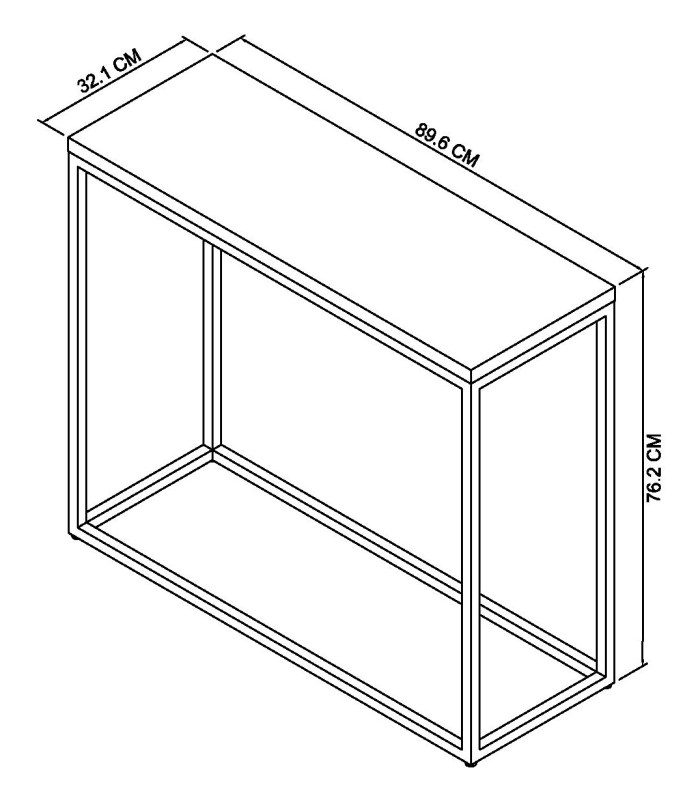 Degas - Dark Grey Narrow Console Table Specification
