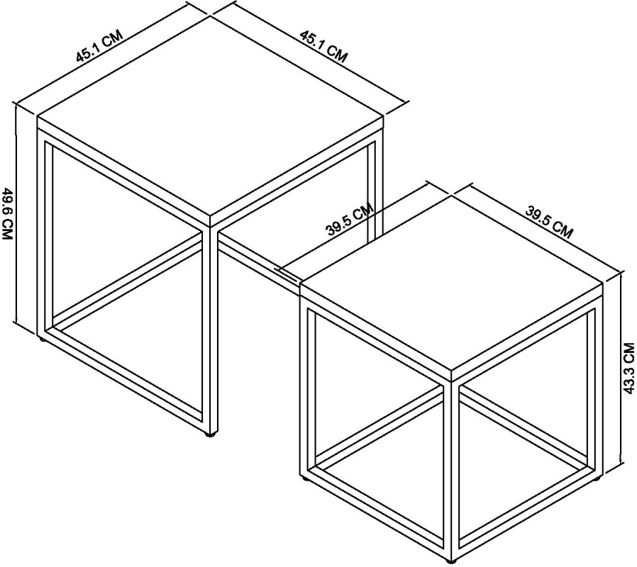 Degas - Dark Grey Nest Of Lamp Tables Specification