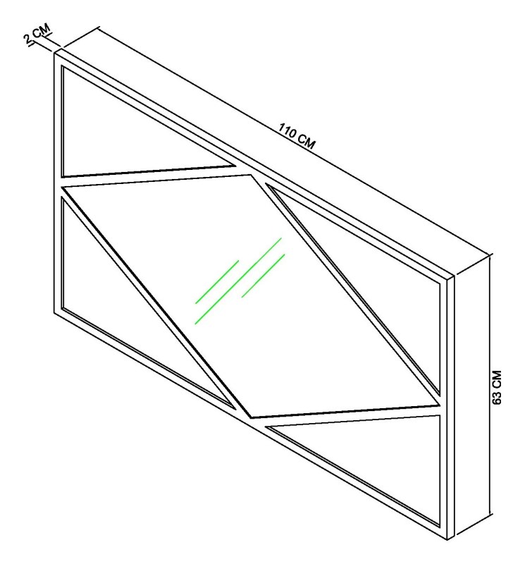 Degas - Dark Grey Rectangular Wall Mirror Specification