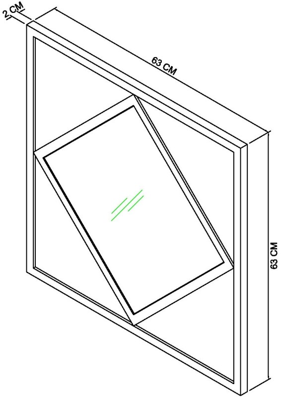 Degas - Dark Grey Square Wall Mirror Specification