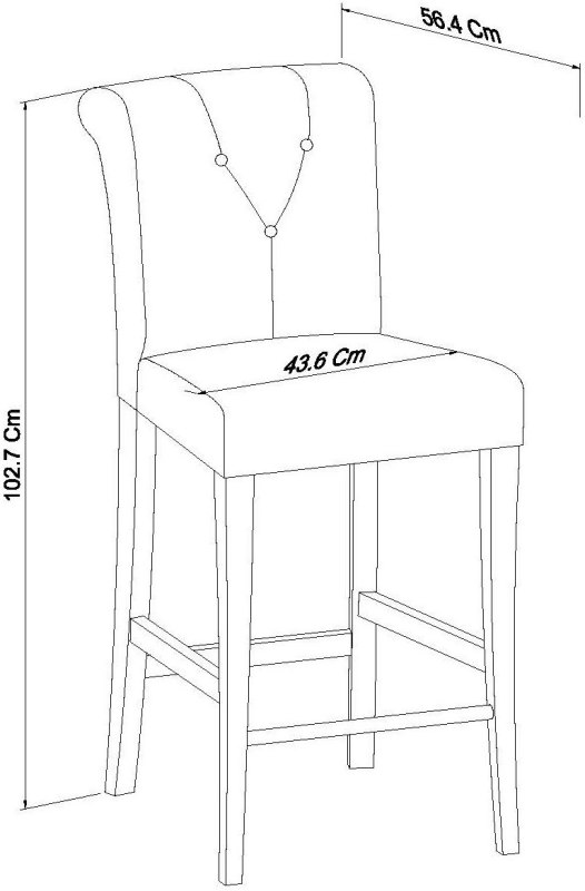 Miller - Soft Grey Bar Stool in Grey Bonded Leather (Pair) Specification