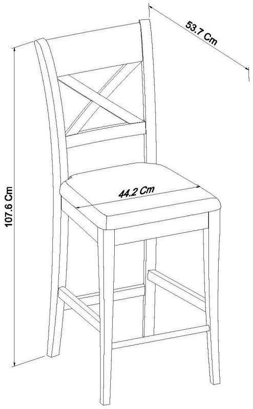 Miller - Grey Washed Oak X Back Bar Stool in Grey Bonded Leather (Pair) Specification