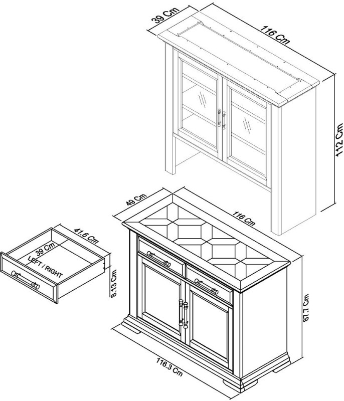 Rivera - Two Tone Glazed Dresser Specification