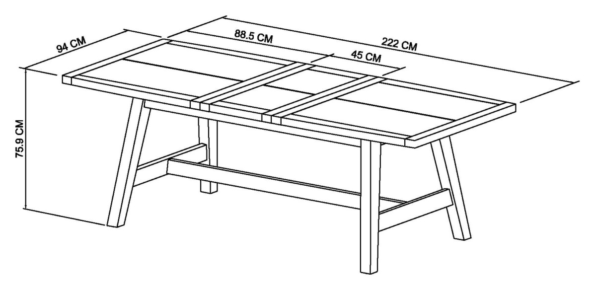 Rosen - Weathered Oak 4-6 Seater Dining Table Specification