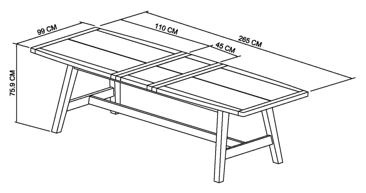 Rosen - Weathered Oak 6-8 Seater Dining Table Specification