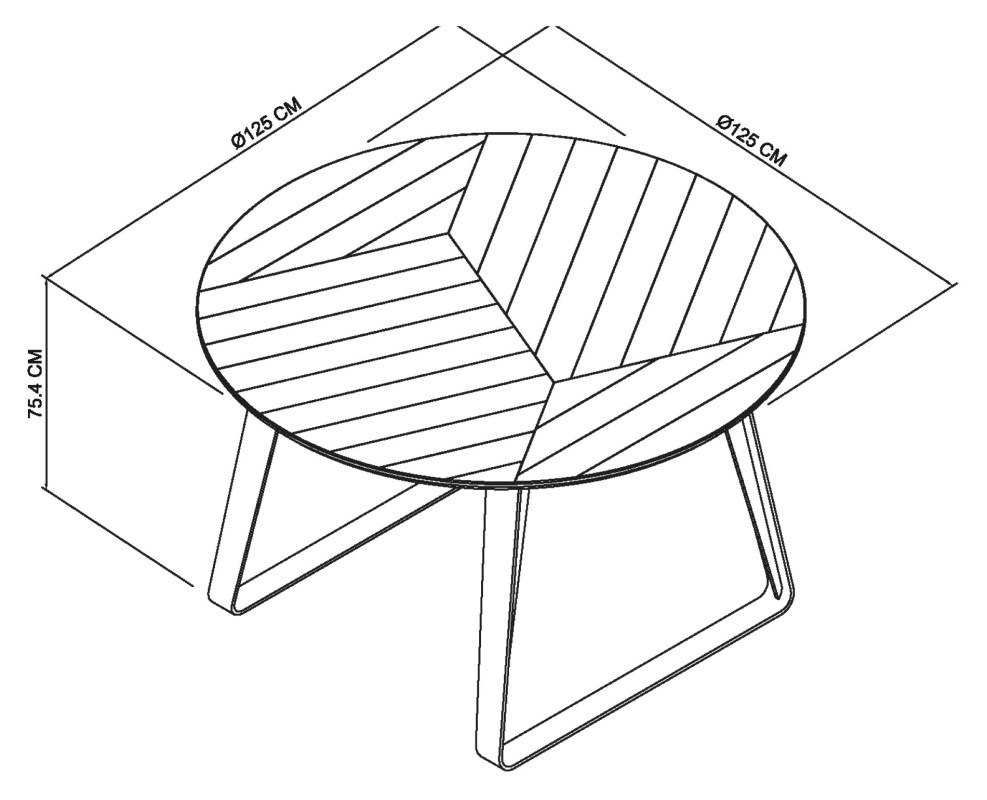 Castello - Weathered Oak 4 Seater Circular Dining Table Specification