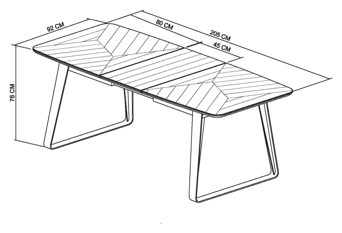 Castello - Weathered Oak 4-6 Seater Extendable Dining Table Specification