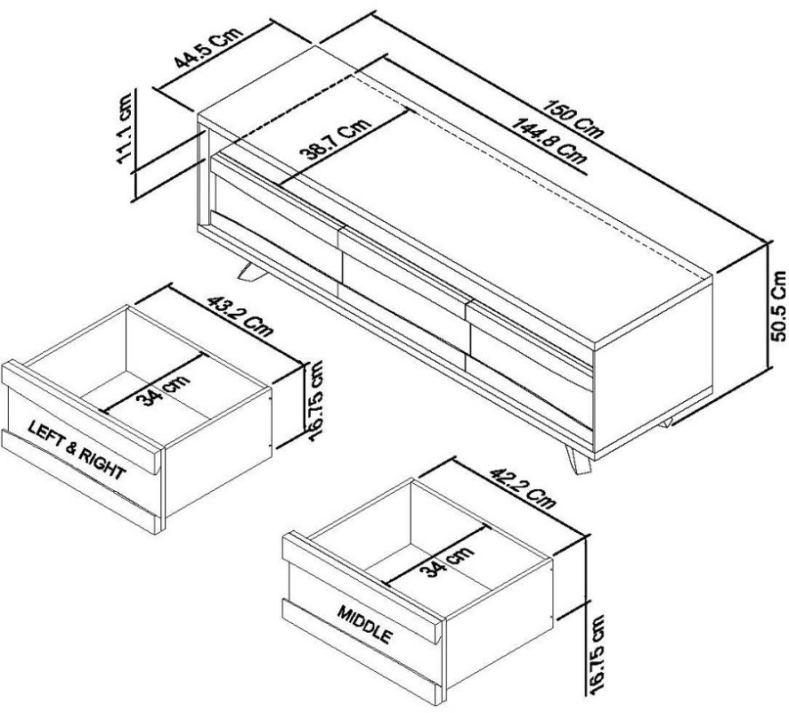 Garner - Aged Oak Media Unit Specification