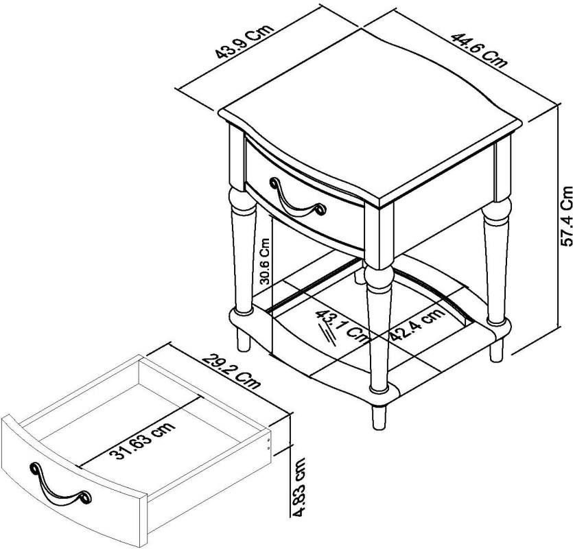 Miller - Soft Grey Lamp Table Specification