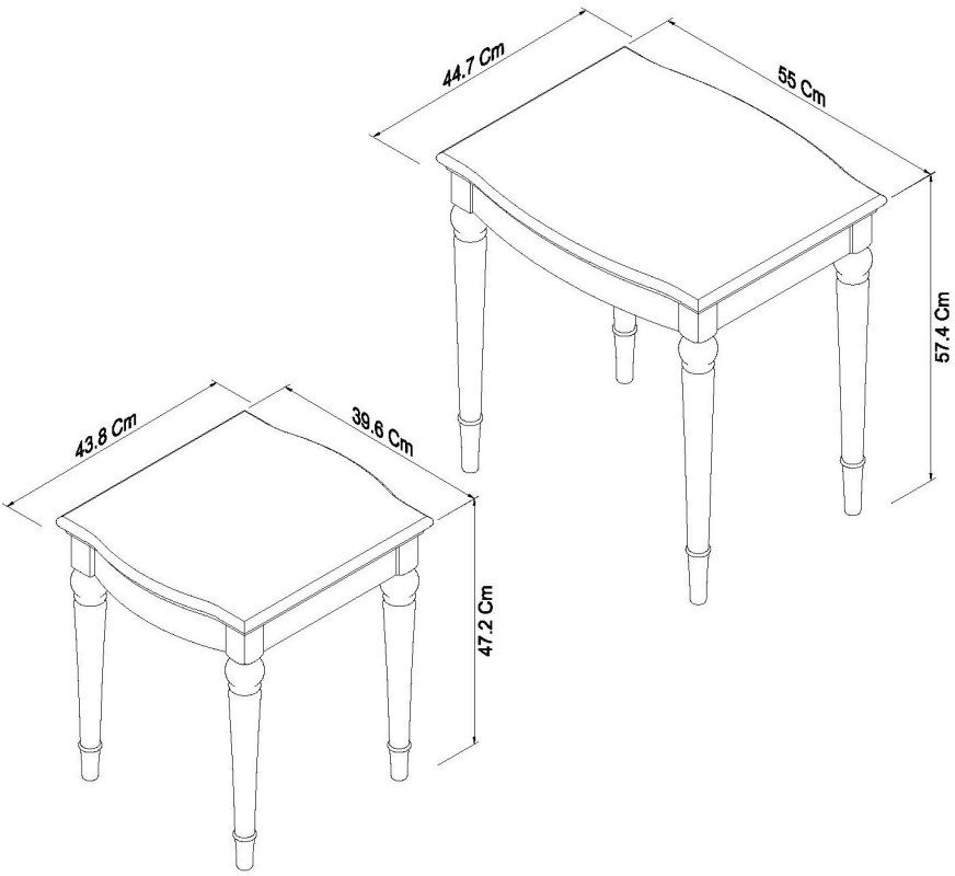 Miller - Soft Grey Nest of Lamp Tables Specification