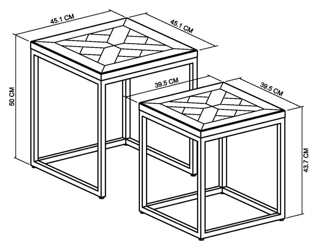 Varela Fumed Oak Nest of Tables Specification