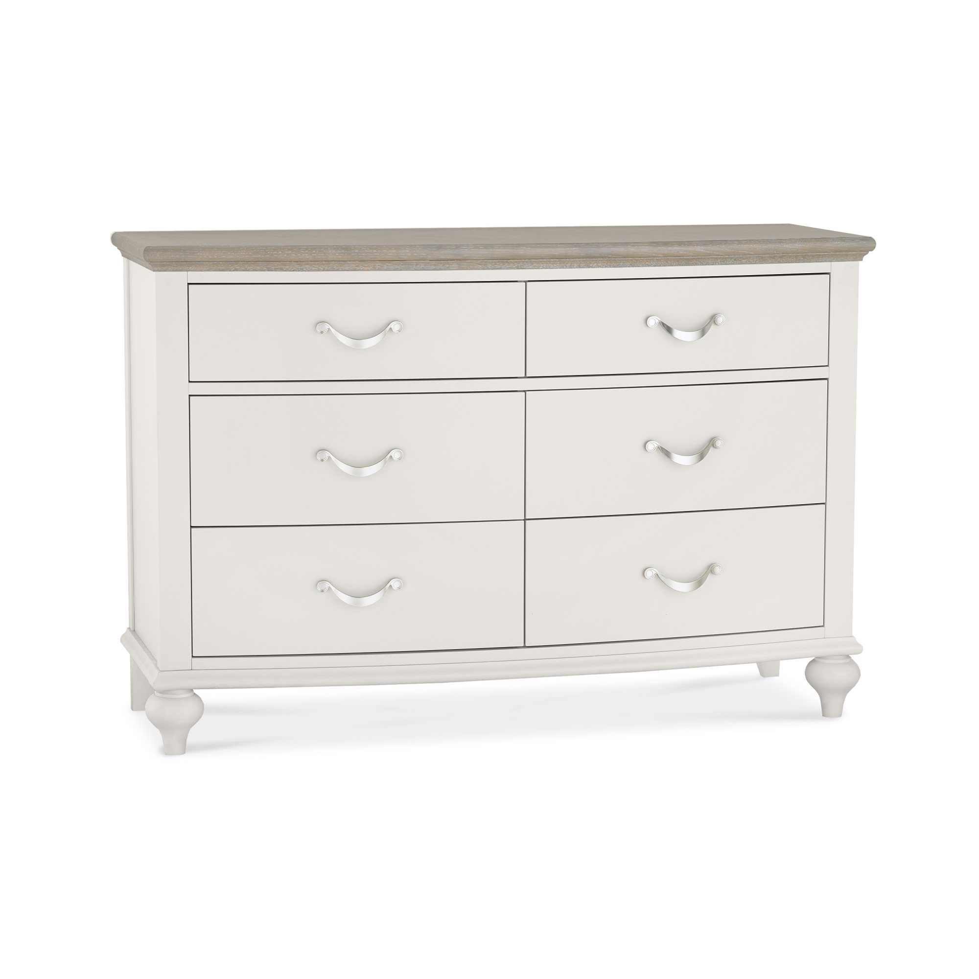 Miller - Grey Washed Oak 6 Drawer Wide Chest