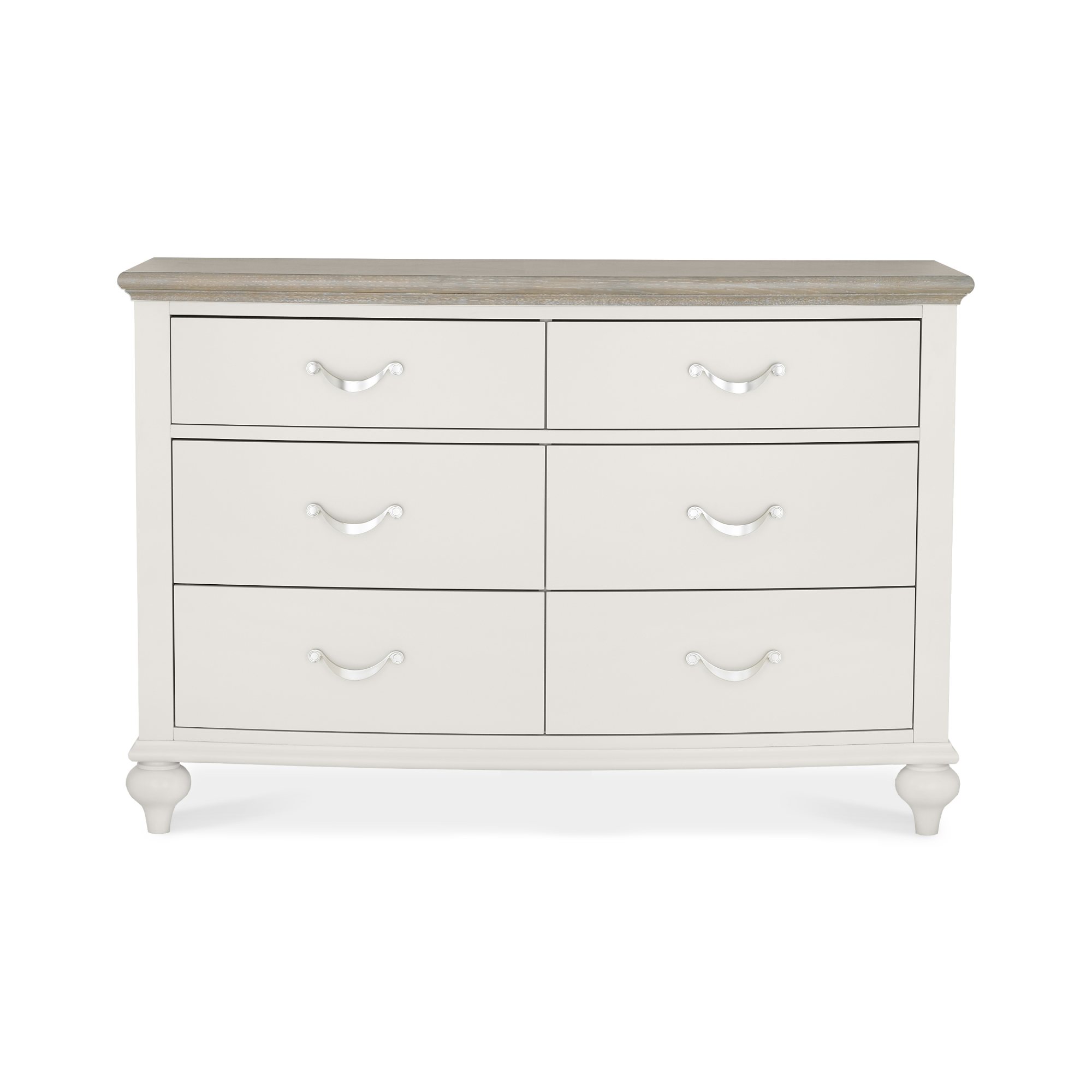 Miller - Grey Washed Oak 6 Drawer Wide Chest