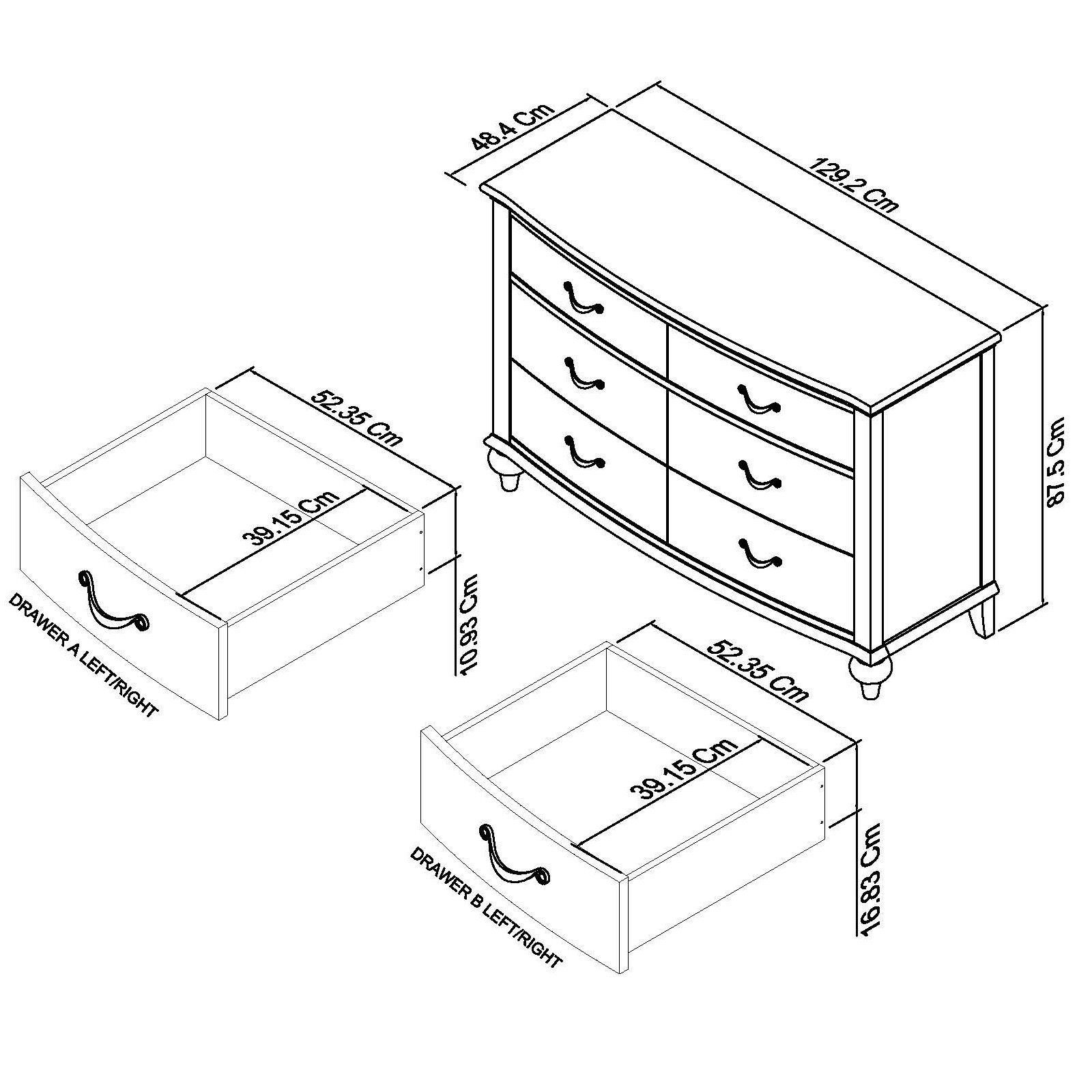 Miller - Grey Washed Oak 6 Drawer Wide Chest