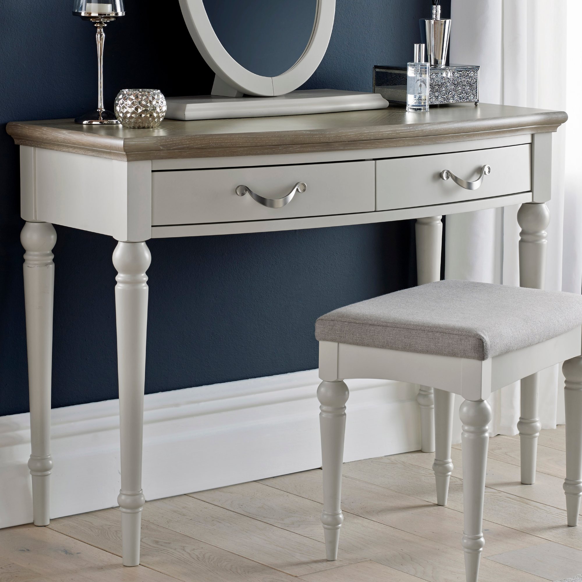 Miller Grey Washed Oak & Soft Grey Dressing Table