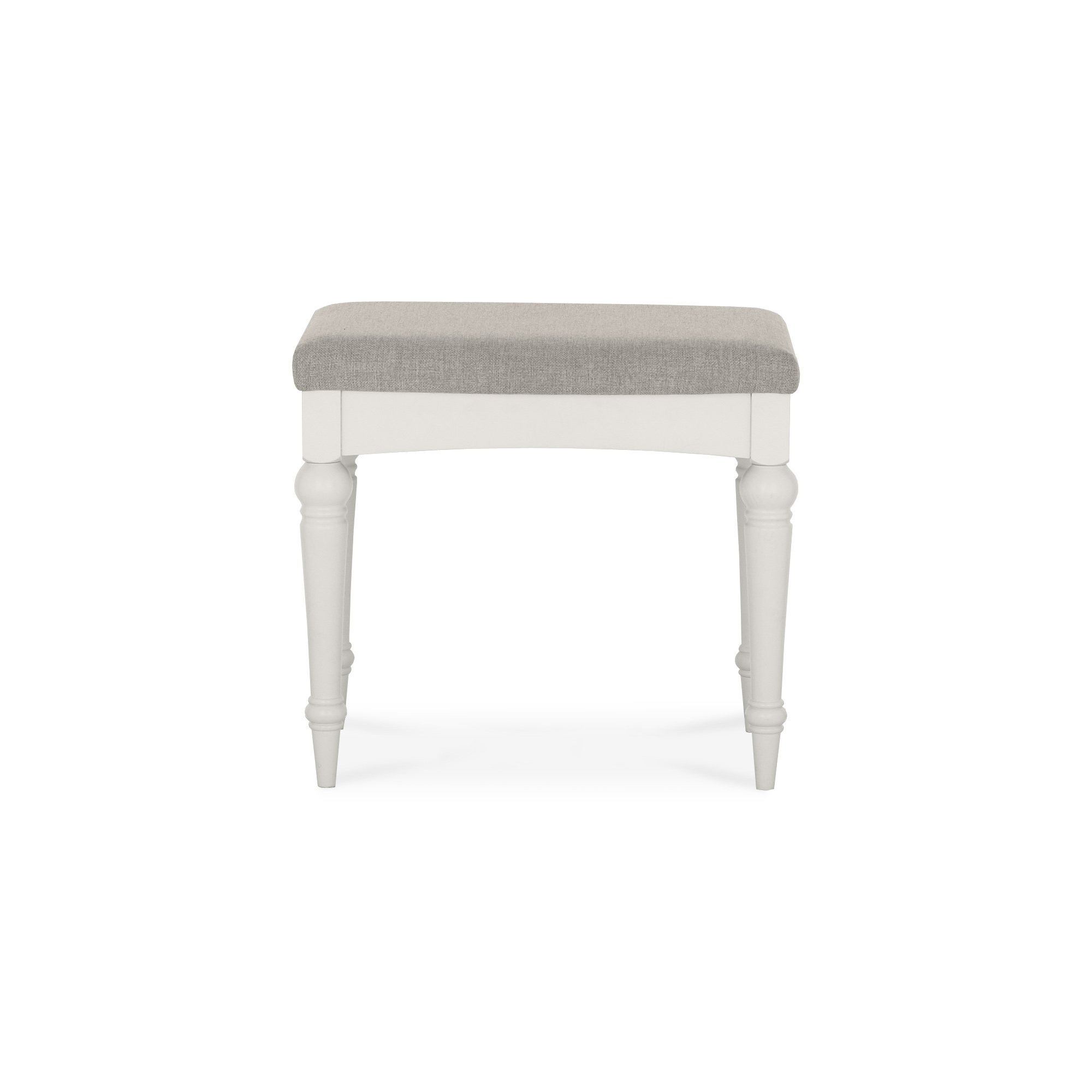 Miller - Grey Washed Oak Vanity Stool in Grey Fabric