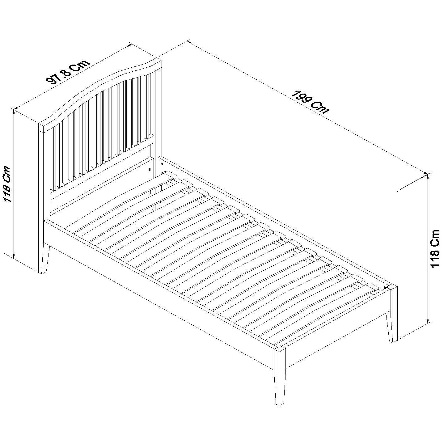 Palmer - Soft Grey Single Bed Frame 90cm