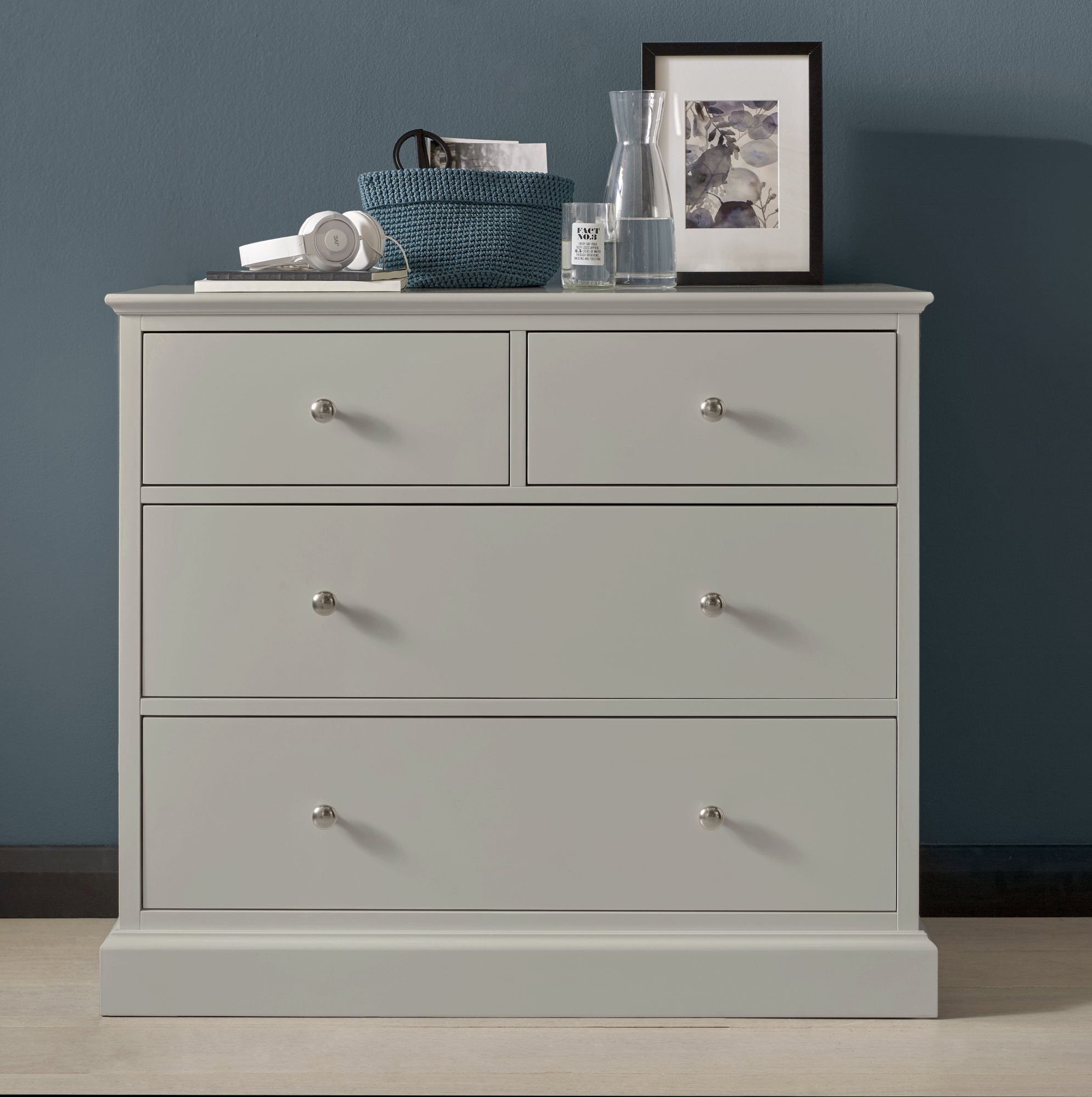 Palmer Soft Grey 2+2 Drawer Chest