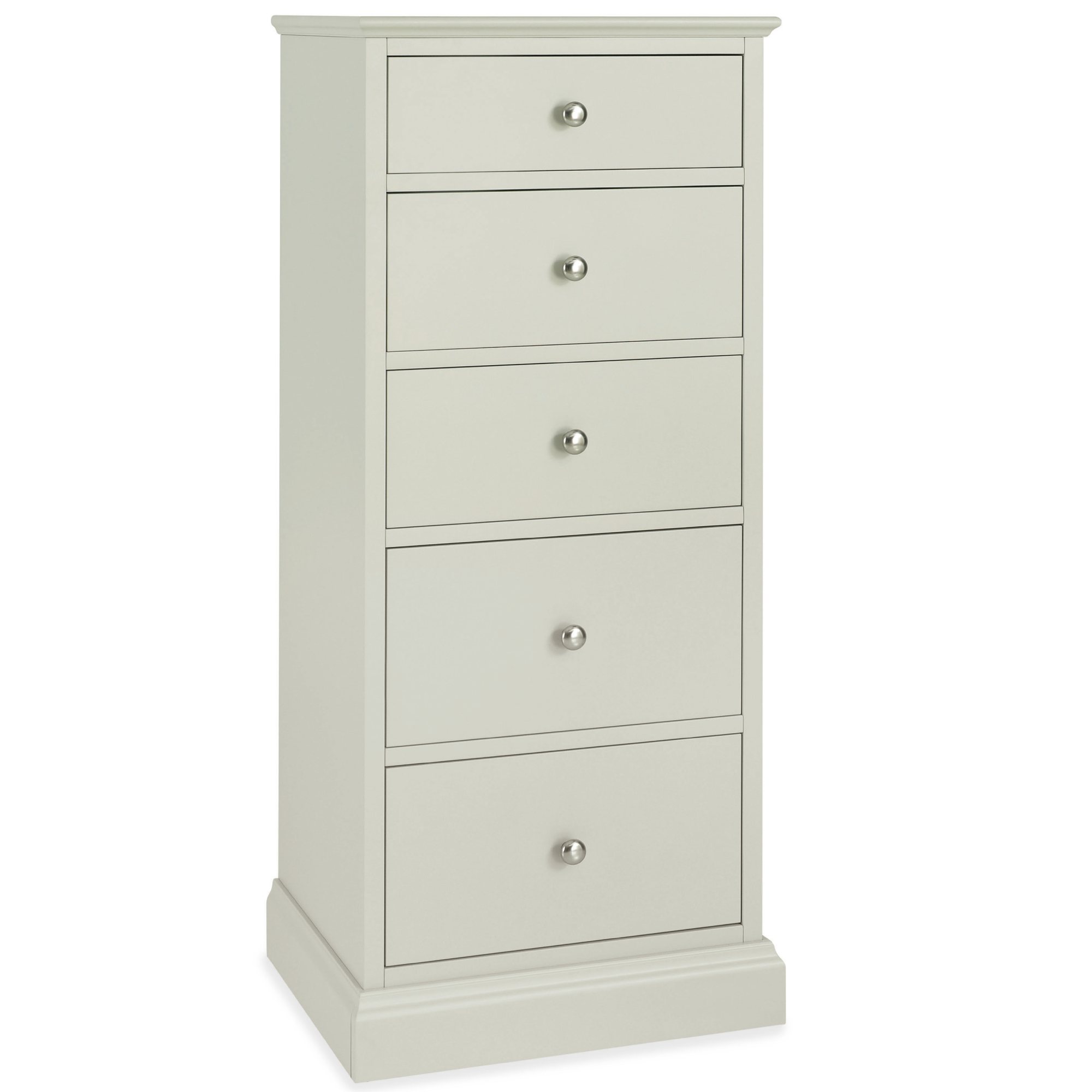 Palmer - Soft Grey 5 Drawer Tall Chest