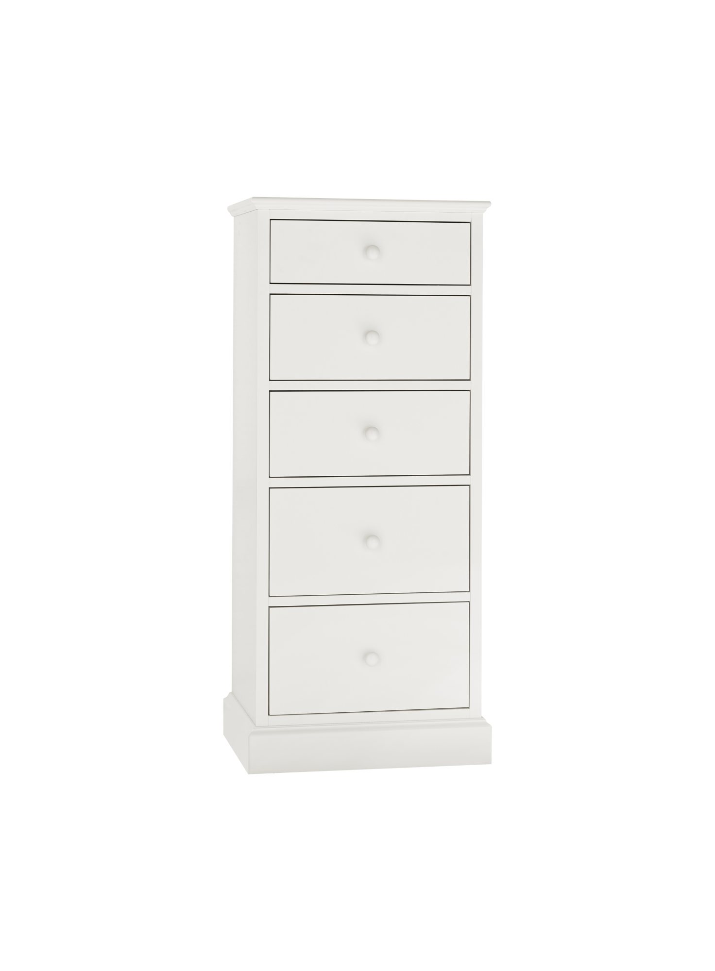 Palmer - White 5 Drawer Tall Chest