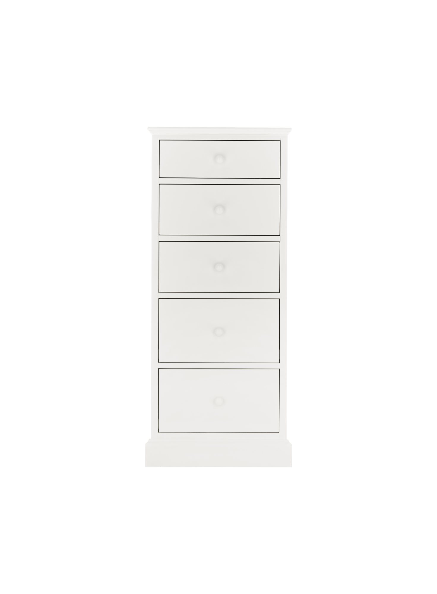 Palmer - White 5 Drawer Tall Chest