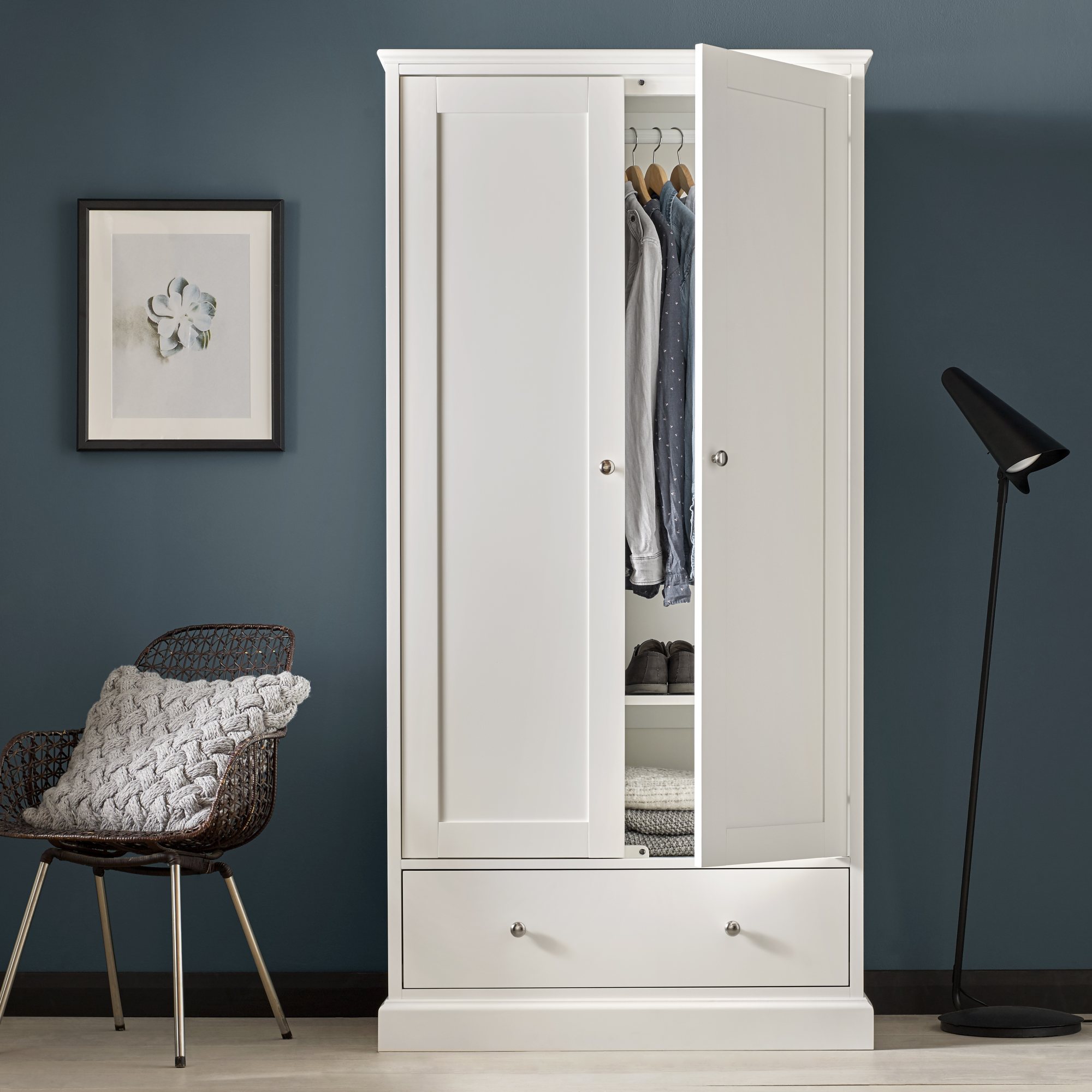 Palmer White Double Wardrobe