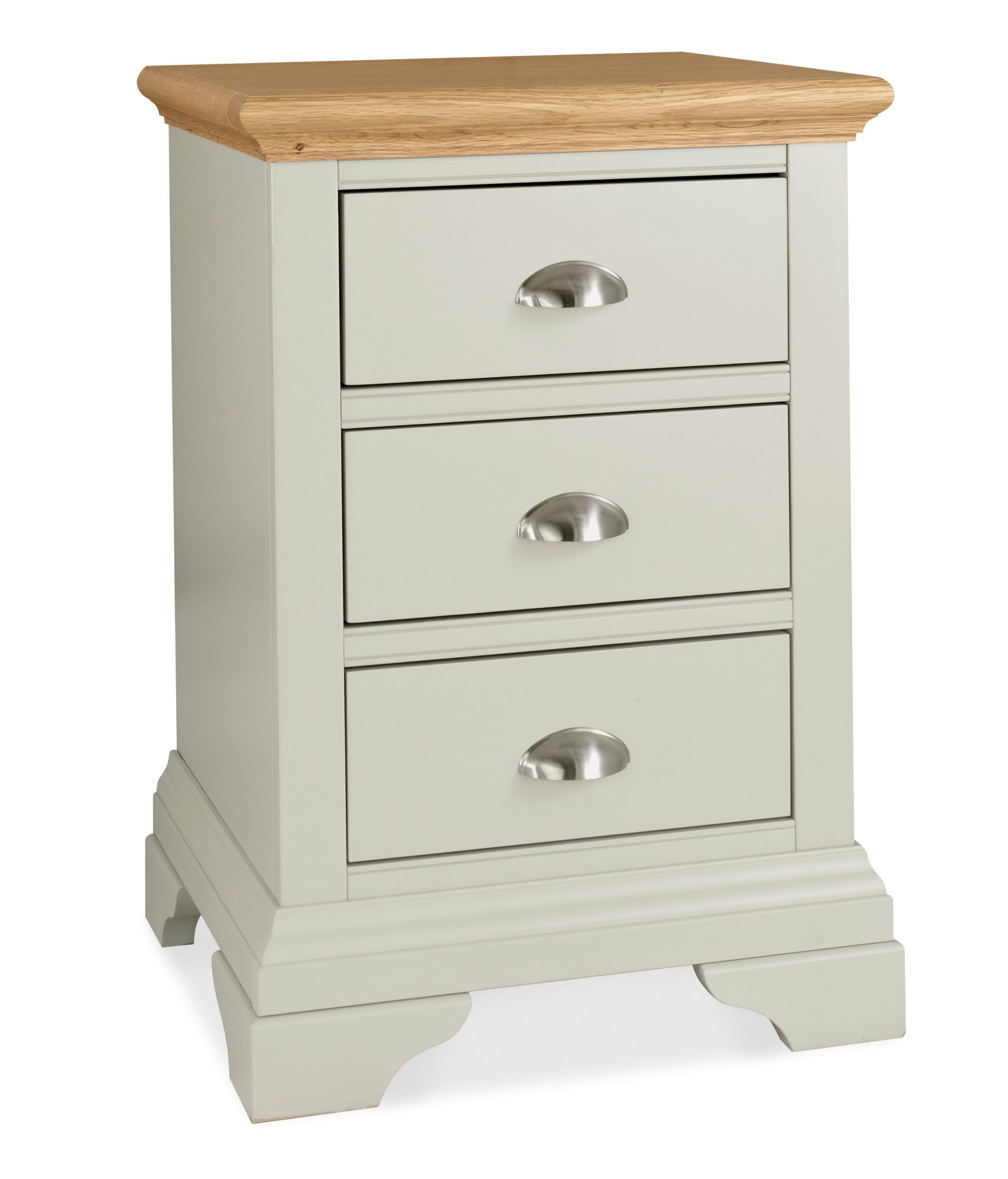 Colman Soft Grey & Pale Oak 3 Drawer Nightstand