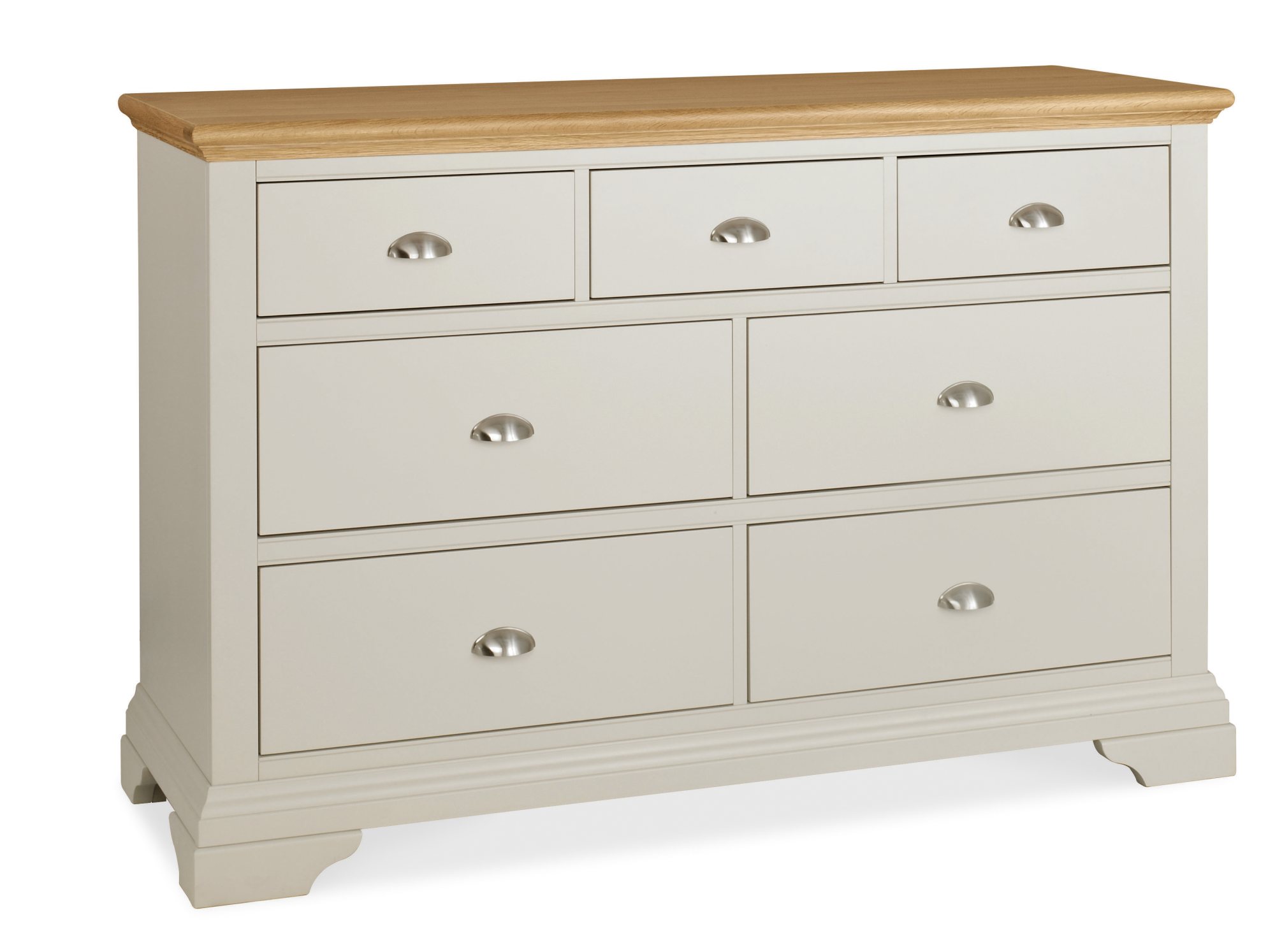 Colman Soft Grey & Pale Oak 3+4 Drawer Chest