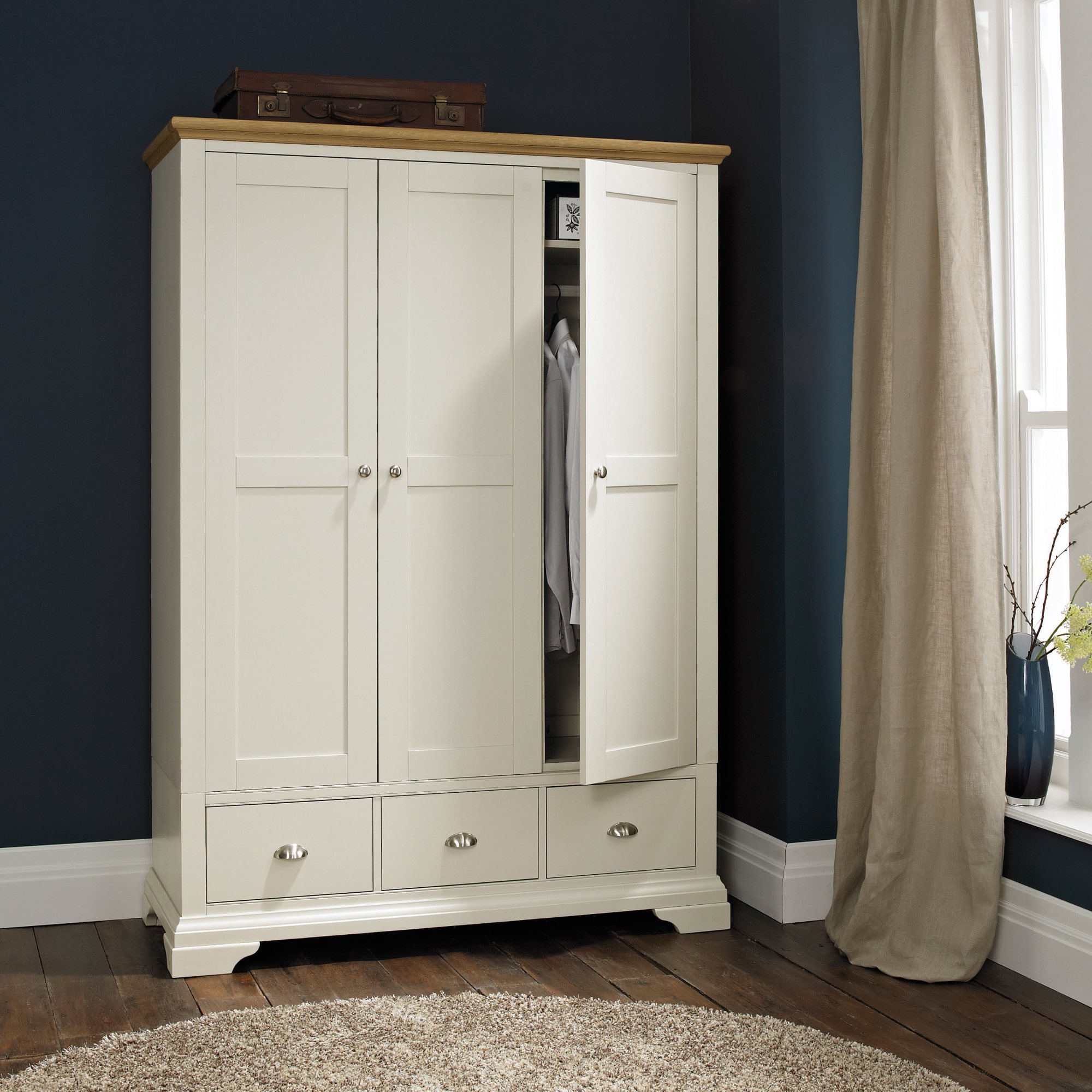 Colman Soft Grey & Pale Oak Triple Wardrobe