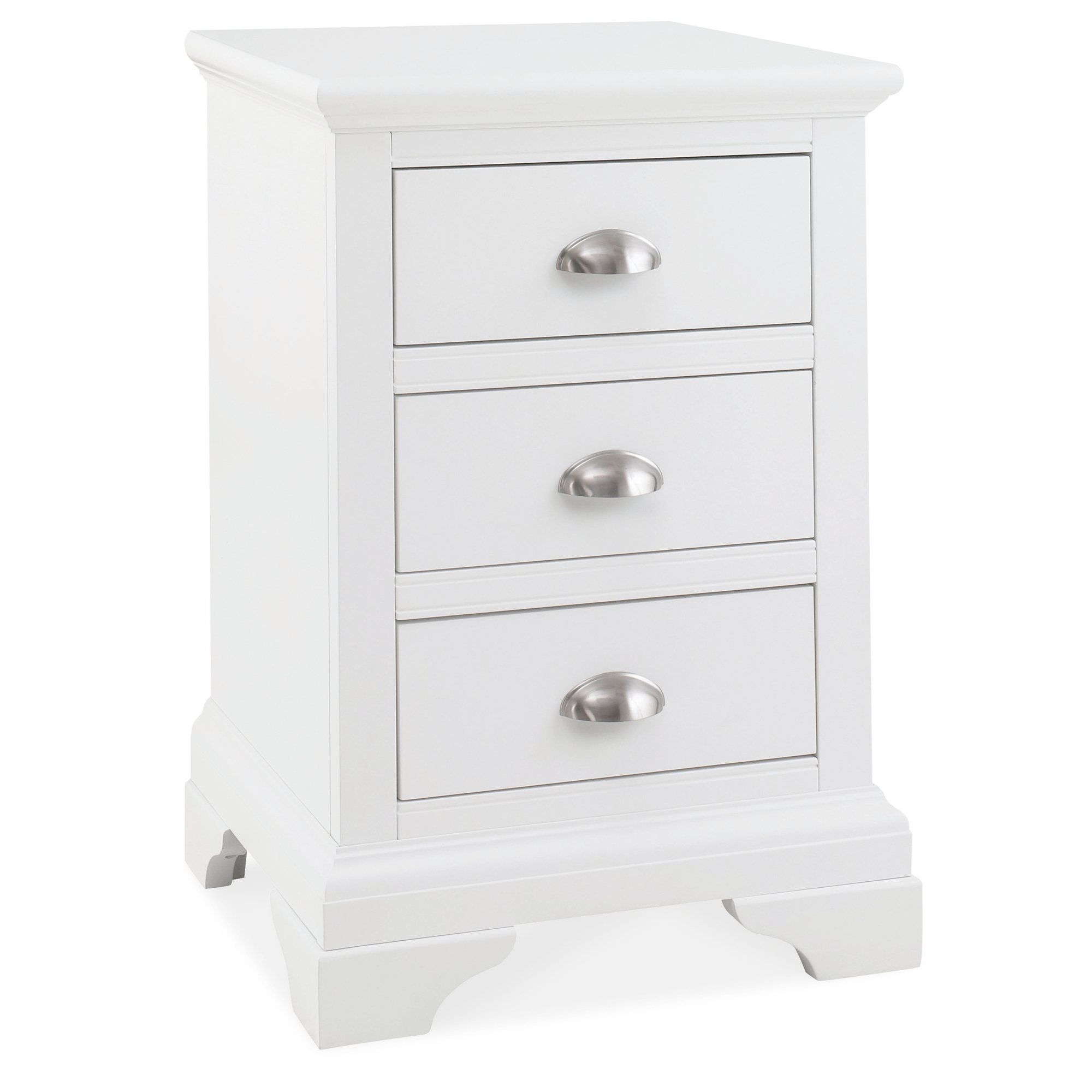 Colman White 3 Drawer Bedside Table