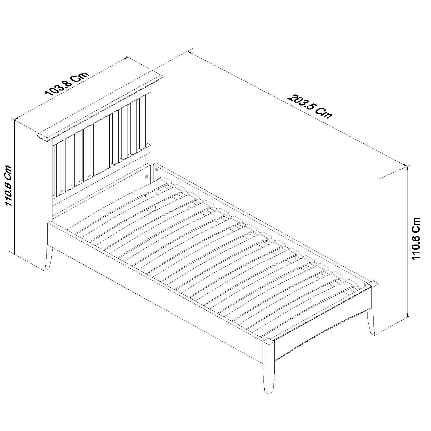 Colman - White Single Bed Frame 90cm