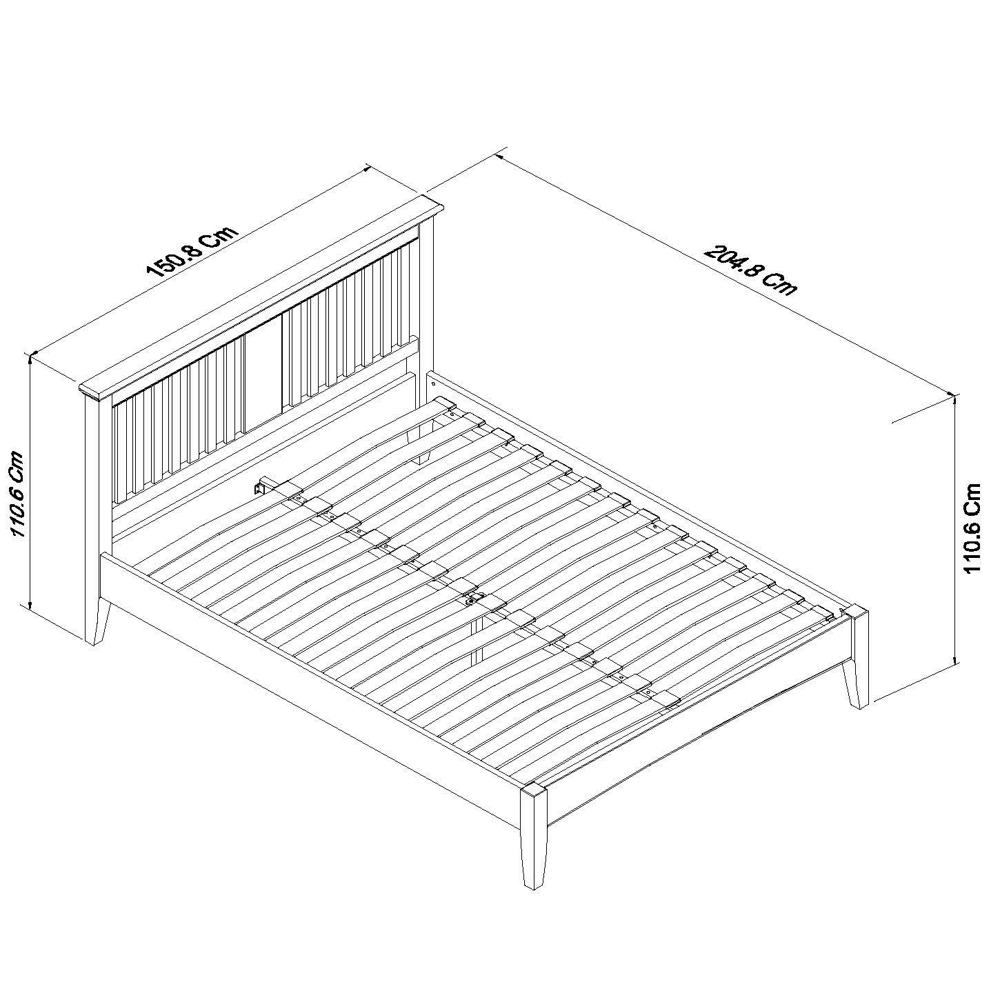Colman - White Double Bed Frame 135cm