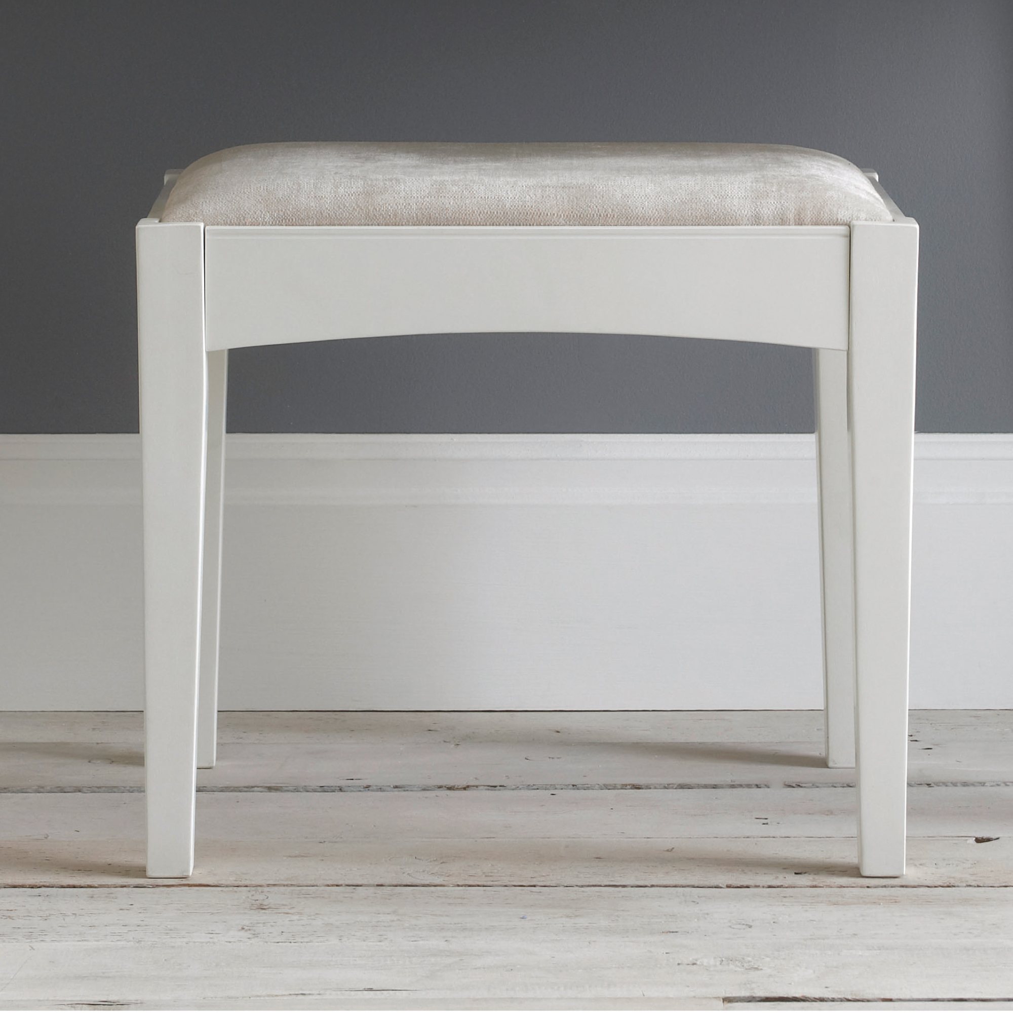 Colman White Stool - Linen Fabric