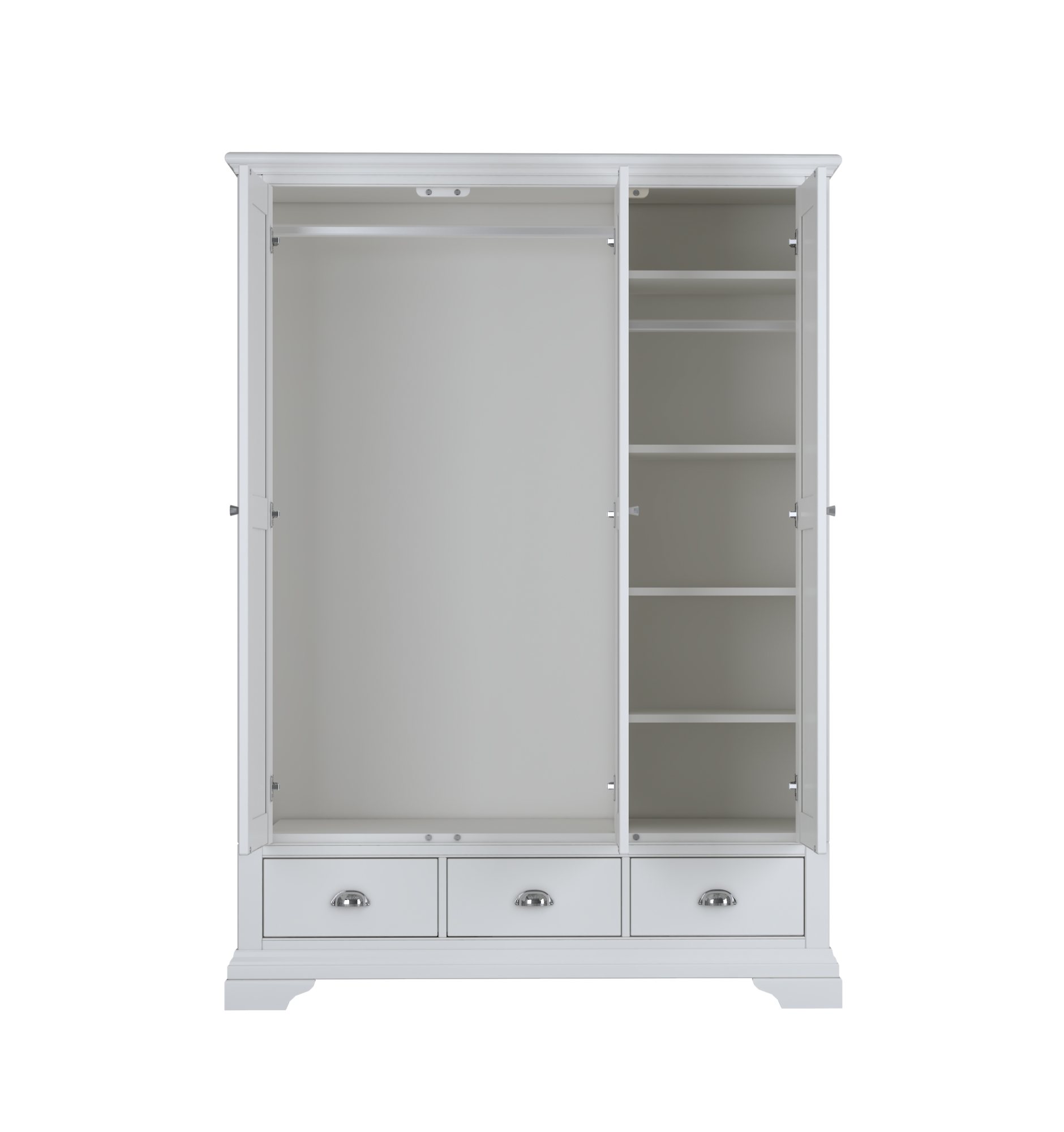 Colman - White Triple Wardrobe