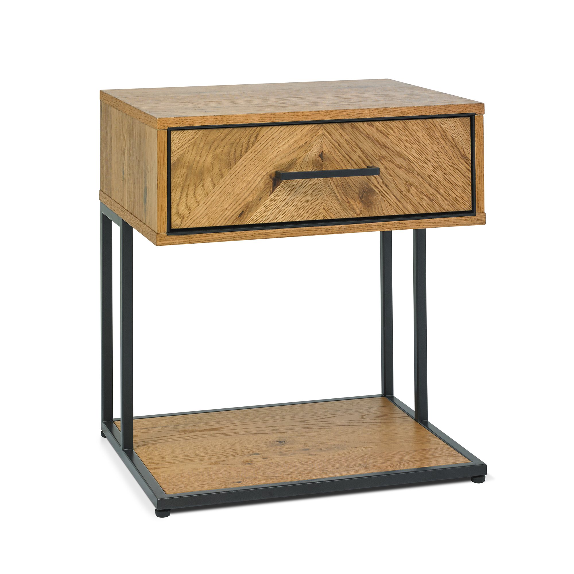 Varo - Rustic Oak 1 Drawer Bedside Table