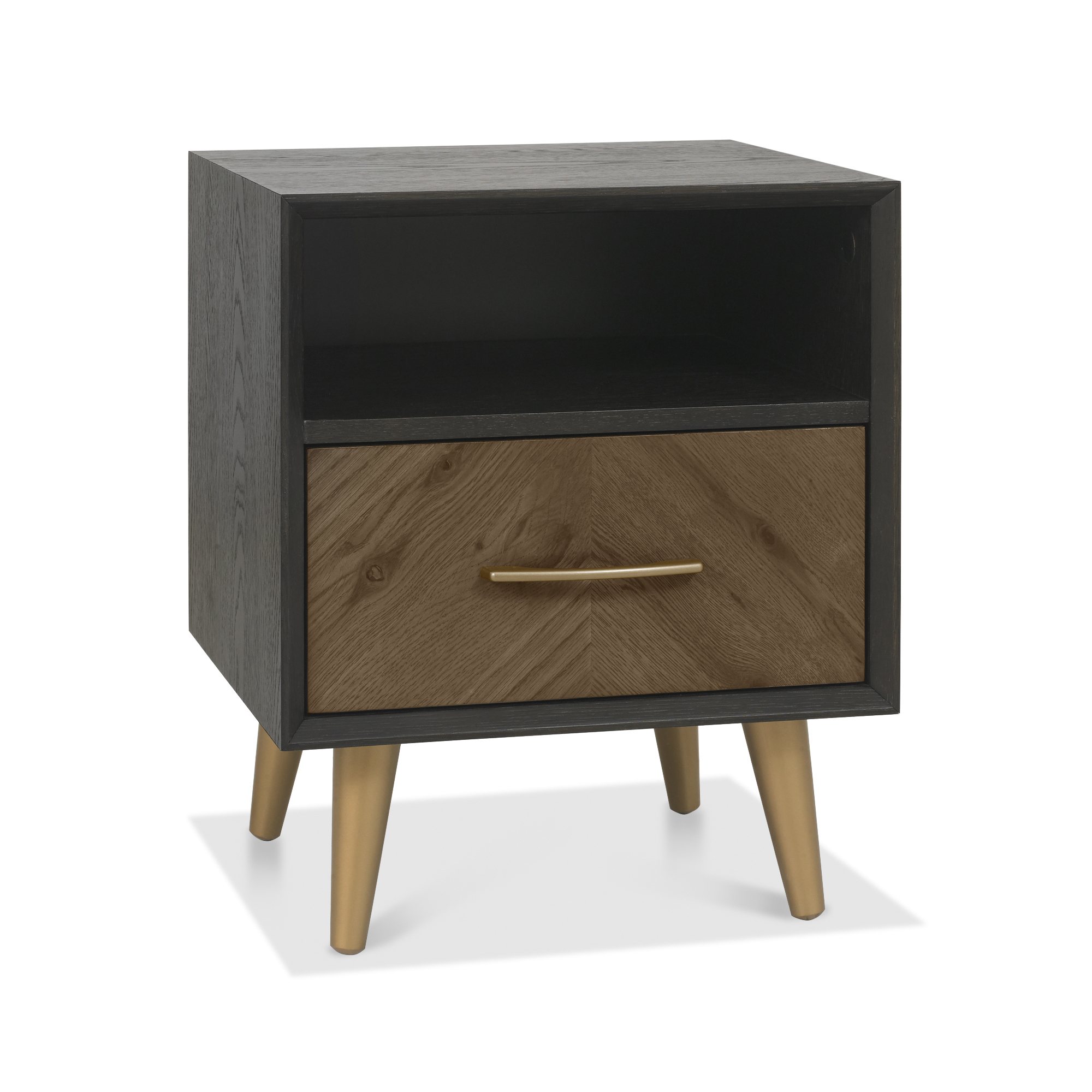 Morreto - Fumed Oak 1 Drawer Bedside Table