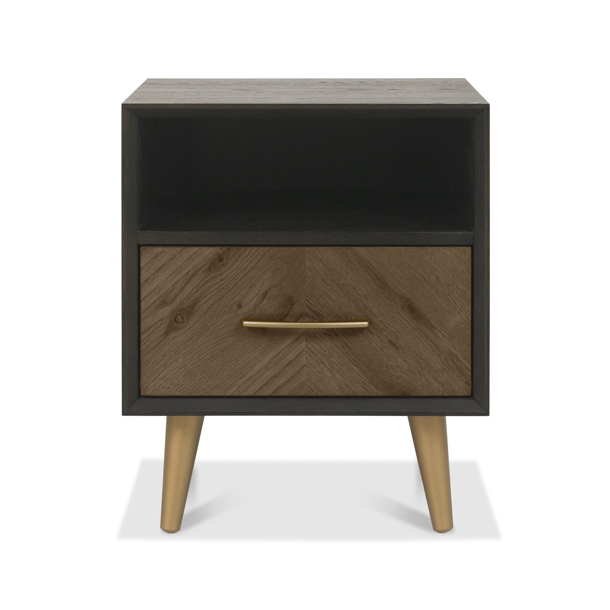 Morreto - Fumed Oak 1 Drawer Bedside Table