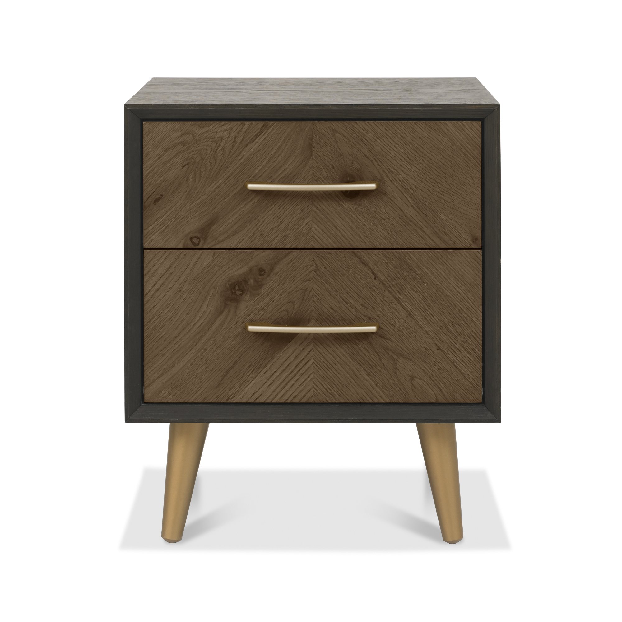 Morreto - Fumed Oak 2 Drawer Bedside Table
