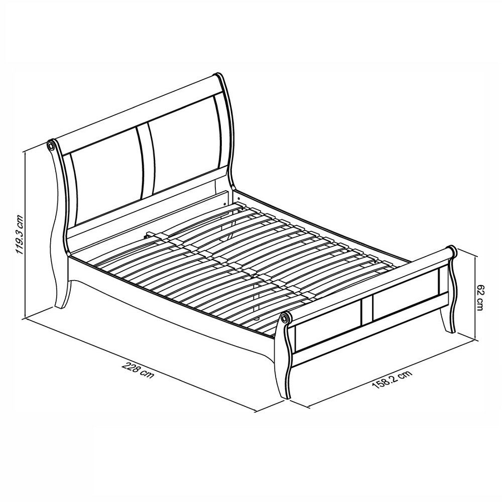 Venet - White King Bed Frame 150cm