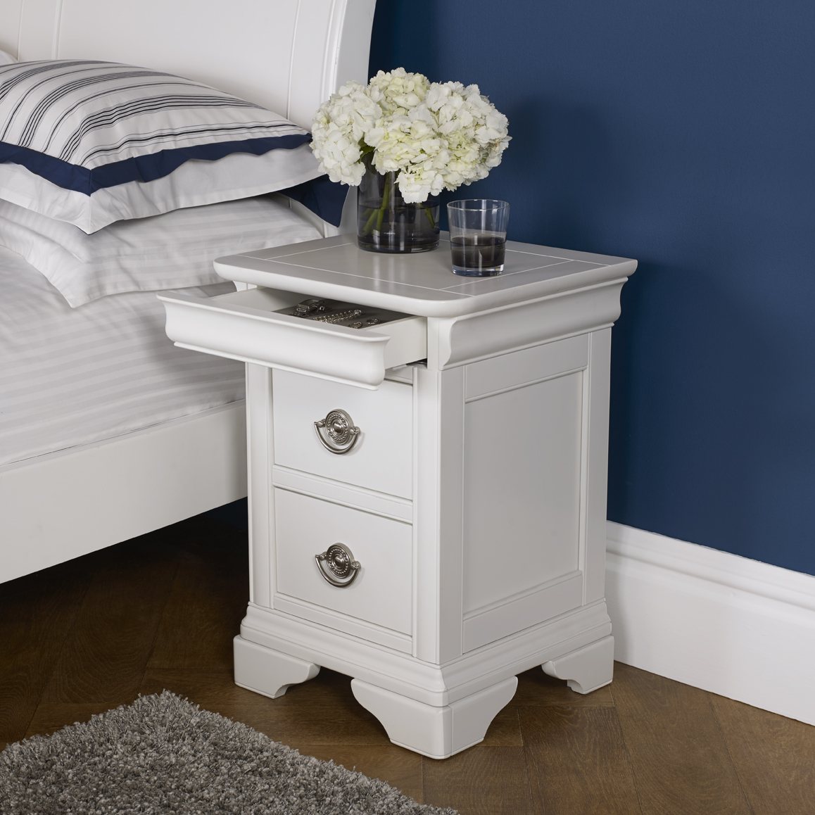 Venet White 2 Drawer Nightstand