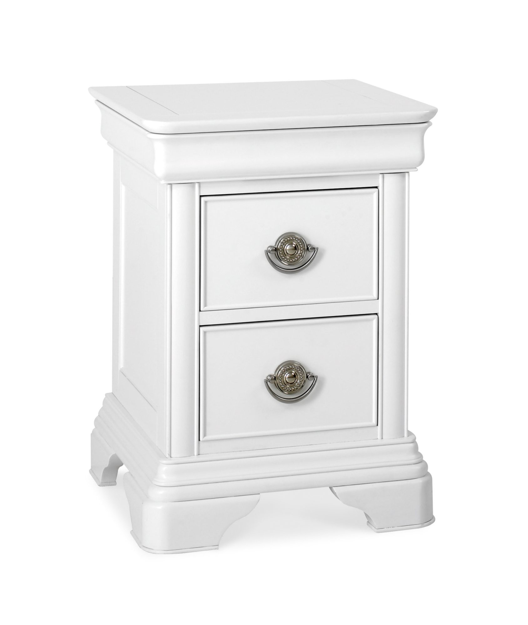 Venet - White 2 Drawer Bedside Table