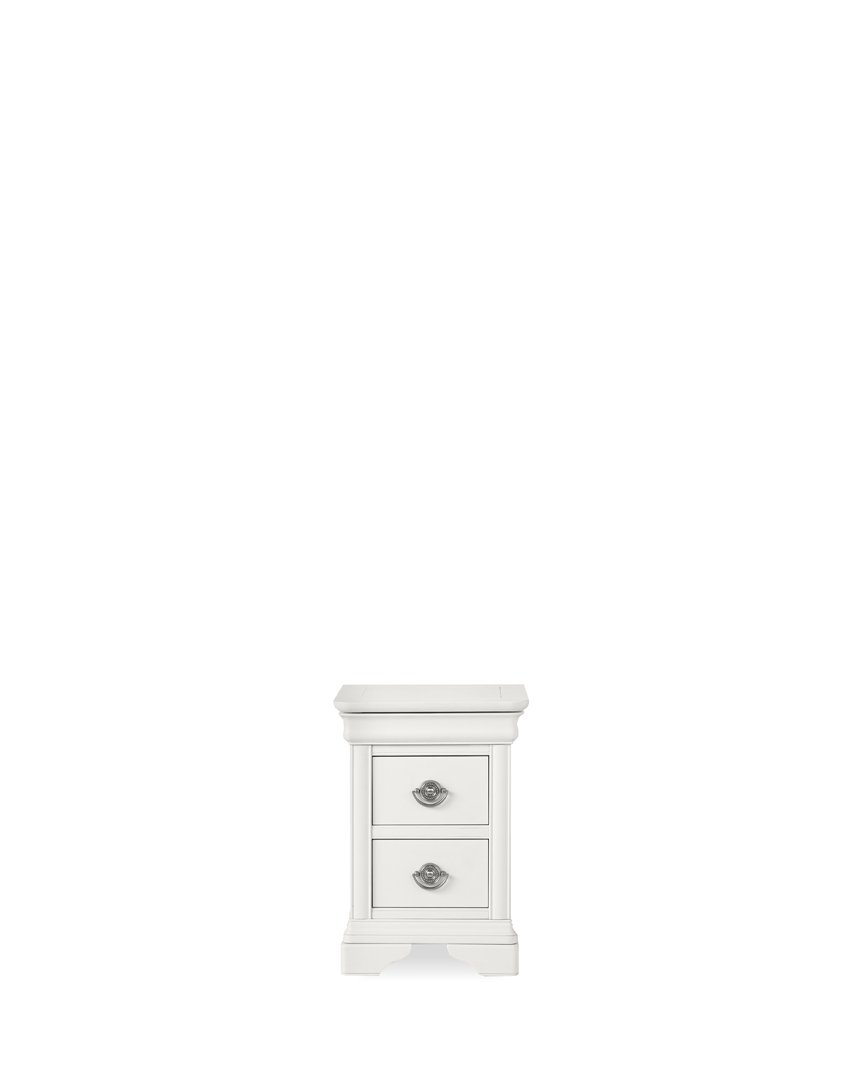 Venet - White 2 Drawer Bedside Table