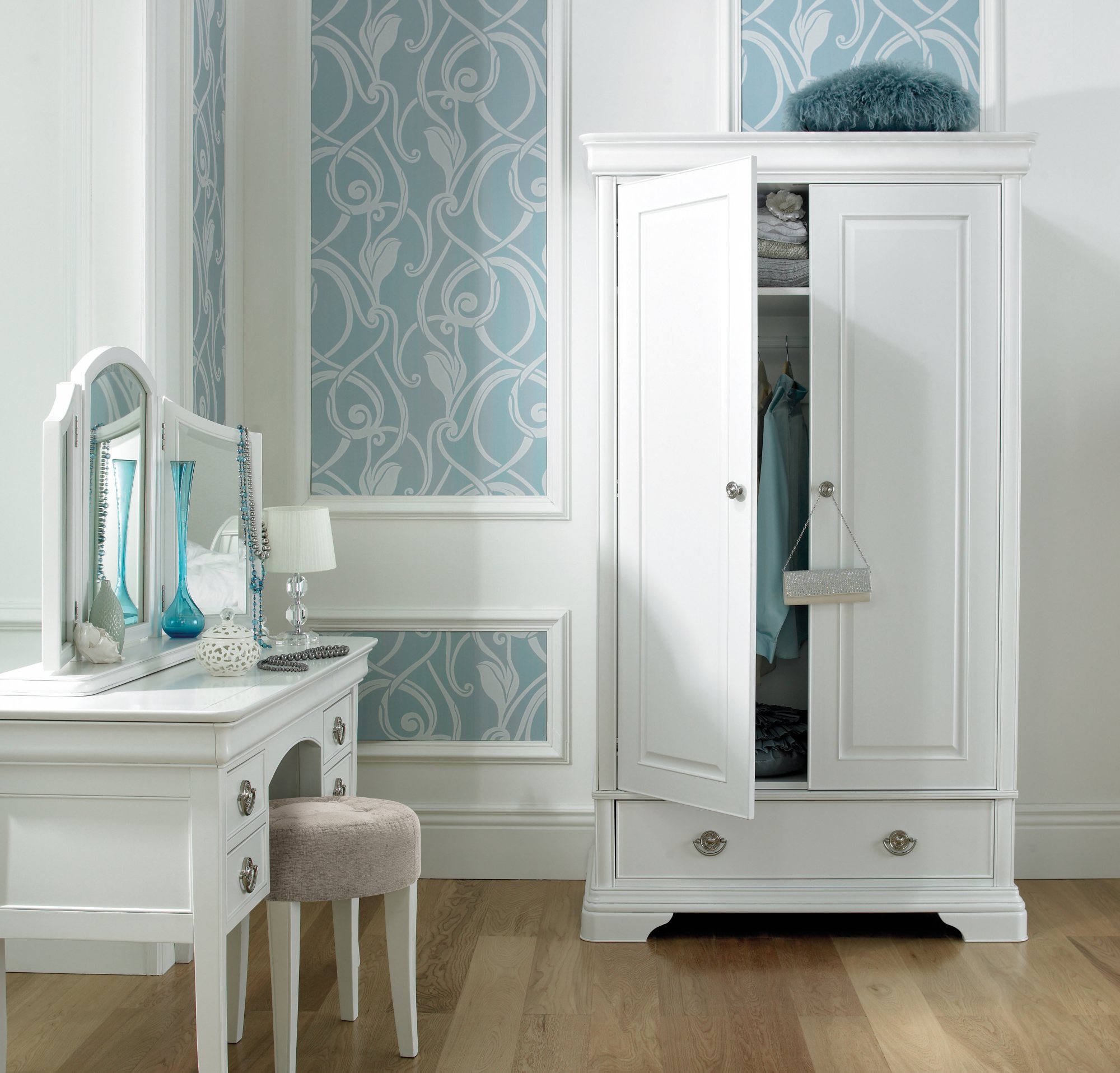 Venet White Double Wardrobe