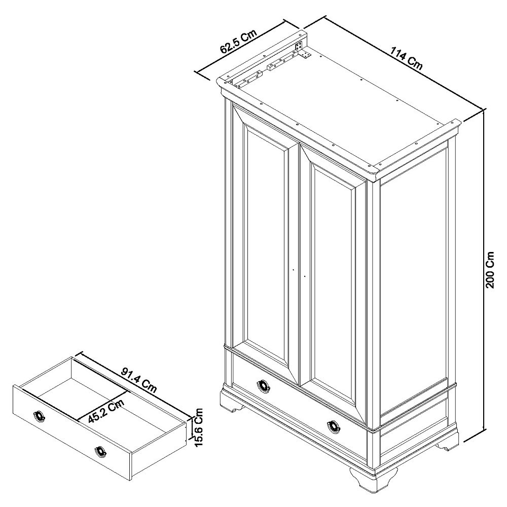 Venet - White Double Wardrobe