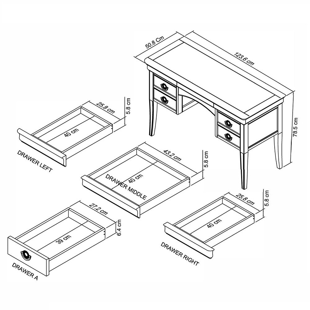 Venet - White Dressing Table