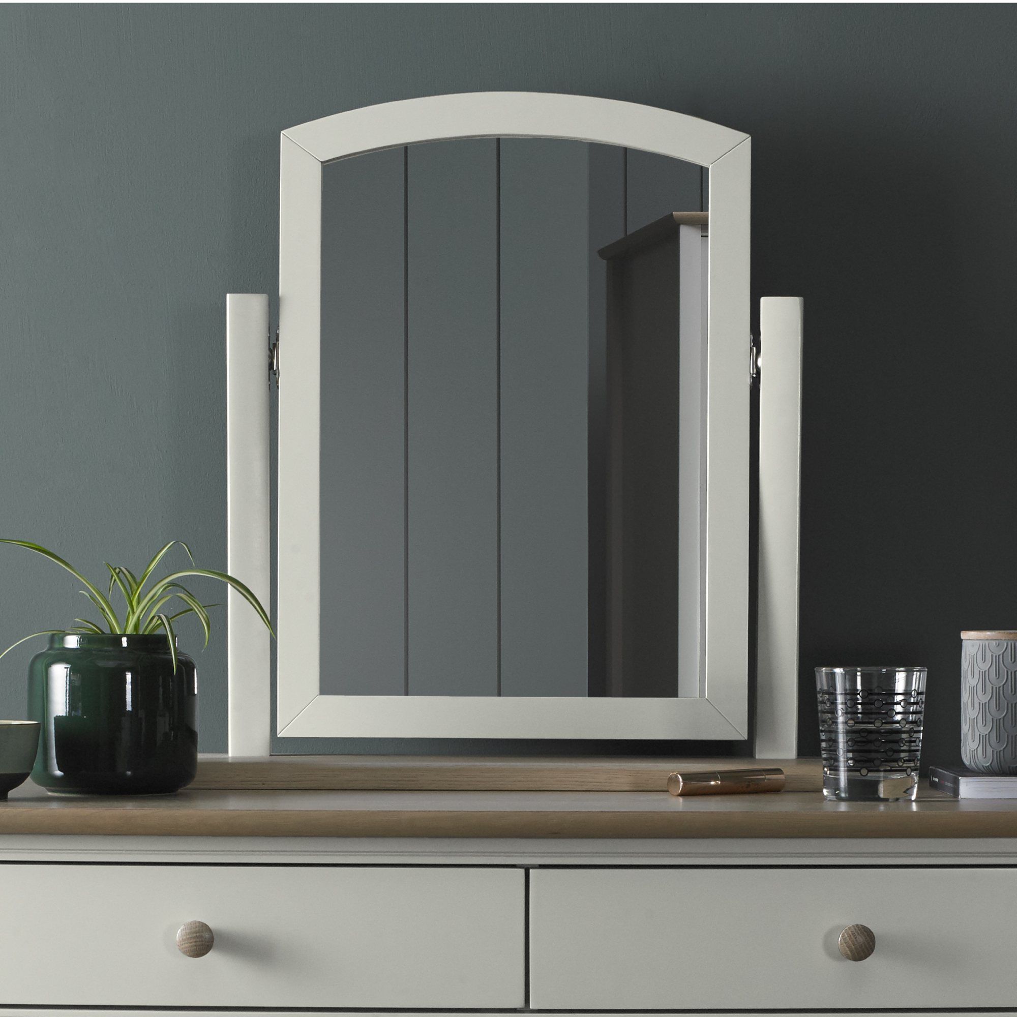 Larsen Scandi Oak & Soft Grey Vanity Mirror