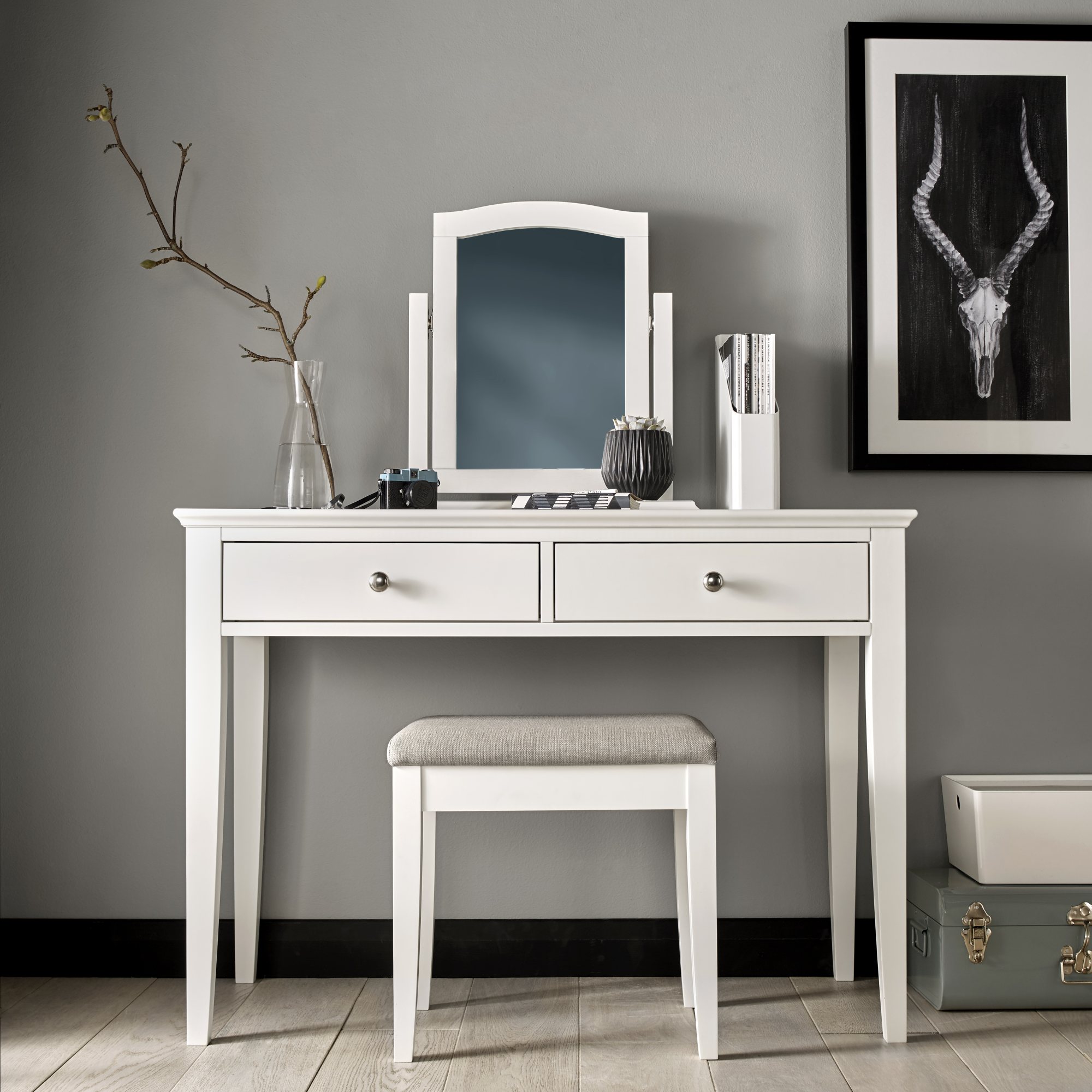 Palmer White Dressing Table Set