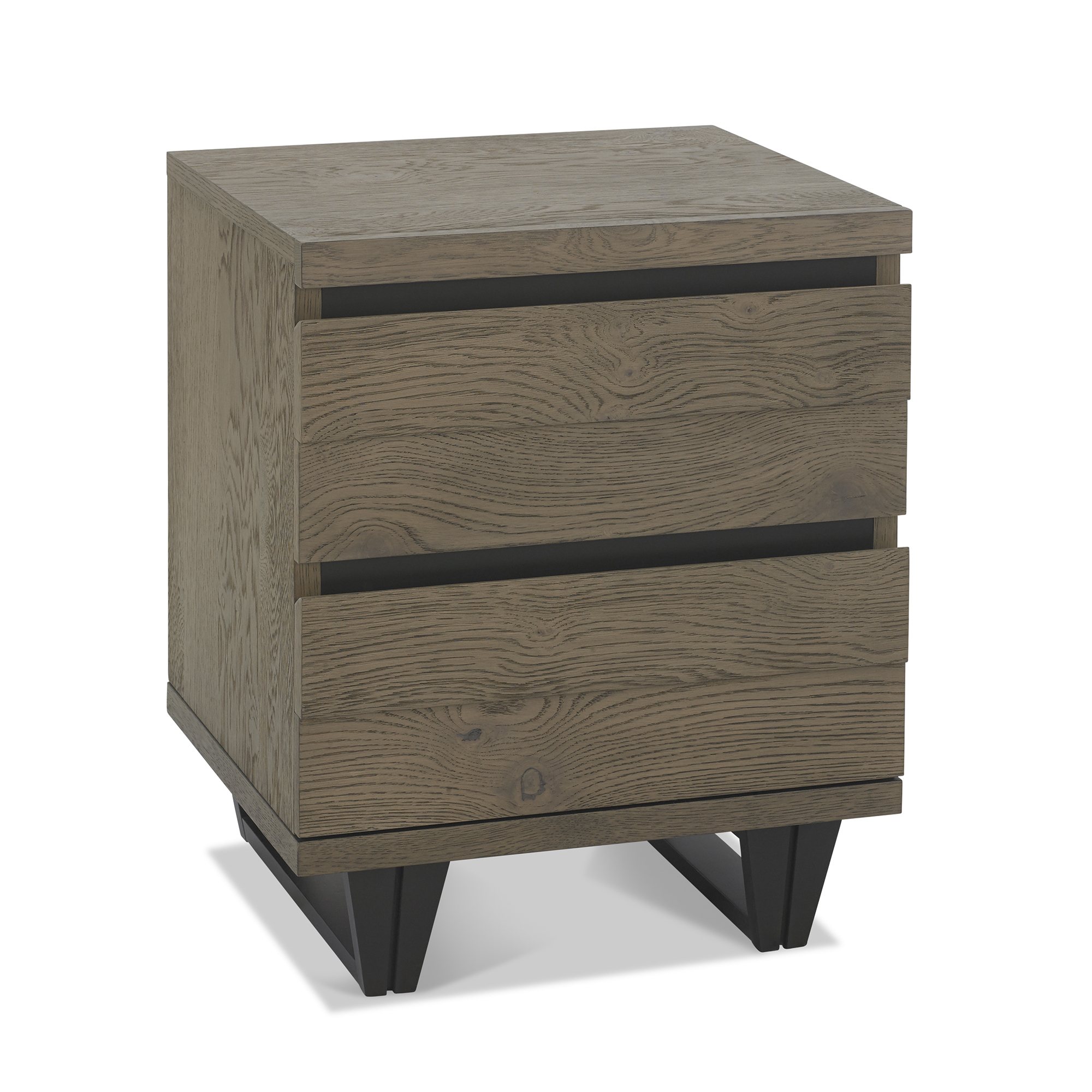 Turner - Weathered Oak 2 Drawer Bedside Table